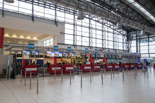 Prague Airport Checkin Counter — Stock Photo, Image