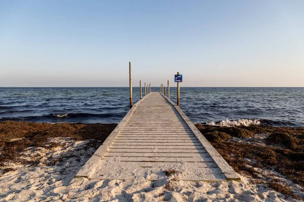 Wooden Pier at Ishoj Beach, Denmark — Stock Photo, Image