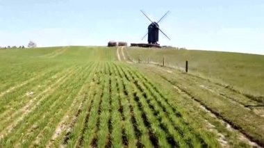 Tarihi Danimarka Yel Değirmeni Havadan Görünümü