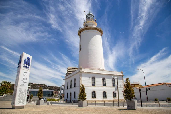 Lighthouse La Farola in Malaga, Spain — Stock Photo, Image