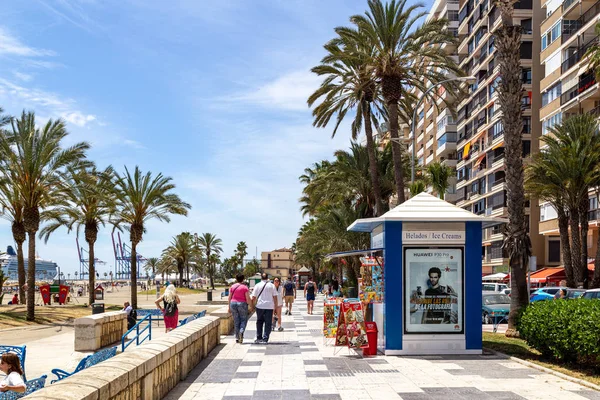 Lungomare Malagueta Beach a Malaga, Spagna — Foto Stock