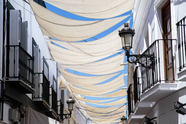 Sun Shade Sails in the charming streets of Nerja, Spain