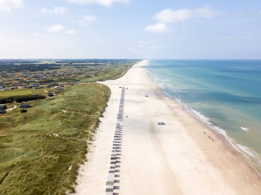 Havadan drone lokken Beach, Danimarka görünümü