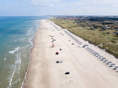 Havadan drone lokken Beach, Danimarka görünümü