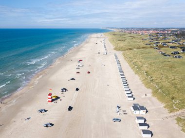 Havadan drone lokken Beach, Danimarka görünümü