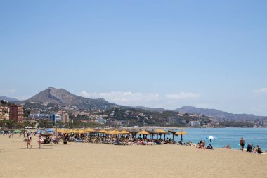 Malaga, İspanya 'daki La Malagueta Sahili