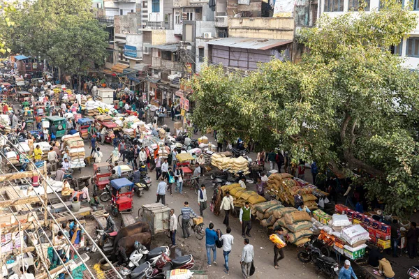 Pracowita ulica w Old Delhi, Indie — Zdjęcie stockowe