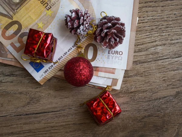 Christmas Decoration Euros Cost Christmas Concept — Stock Photo, Image