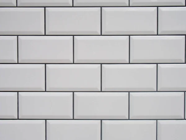 White Tile Black Joints Texture — Stock Photo, Image