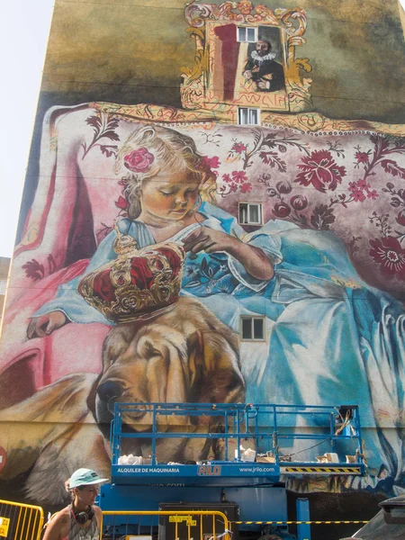 Ferrol Espanha Setembro 2018 Arte Rua Meninas Canido — Fotografia de Stock