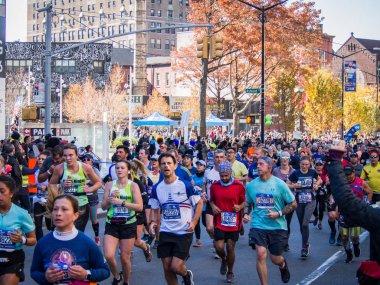 New York, Amerika Birleşik Devletleri - Kasım, 4-2018 - insanlar Maraton koşusu