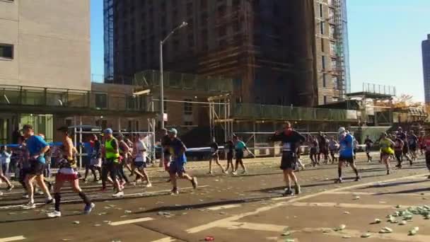 Nowy Jork Stany Zjednoczone Listopada 2018 Ludzie Maratonie — Wideo stockowe