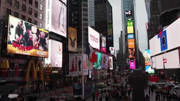 New York Stati Uniti Novembre 2018 Vista Orizzontale Times Square — Video Stock