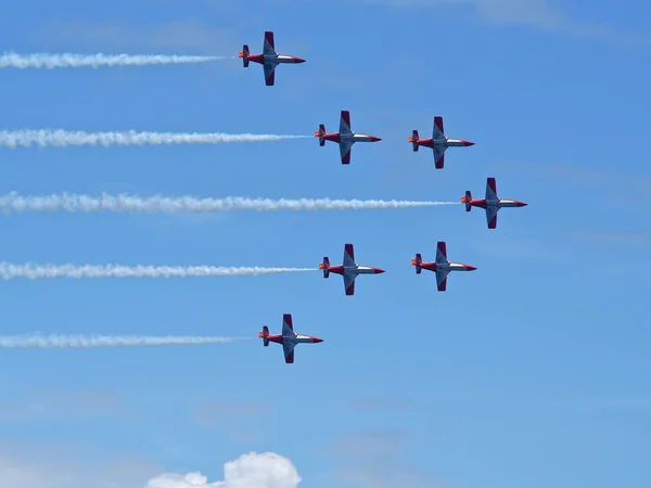 Kunstflug Show Der Flugzeuge — Stockfoto