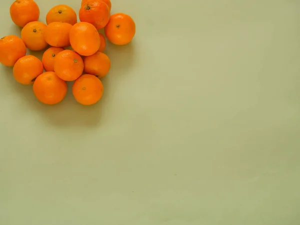 Tangerine Groene Achtergrond Met Kopie Ruimte — Stockfoto