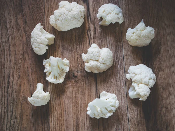 Cauliflower Pattern Wood Background — Stock Photo, Image