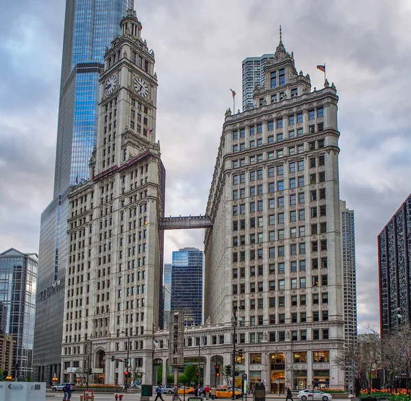 Chicago, Amerikai Egyesült Államok-május 13, 2015-emblematikus Wrigley Build — Stock Fotó