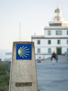 Finisterre pelerininde Finistert ile Santiago yolunda 0 km Marker