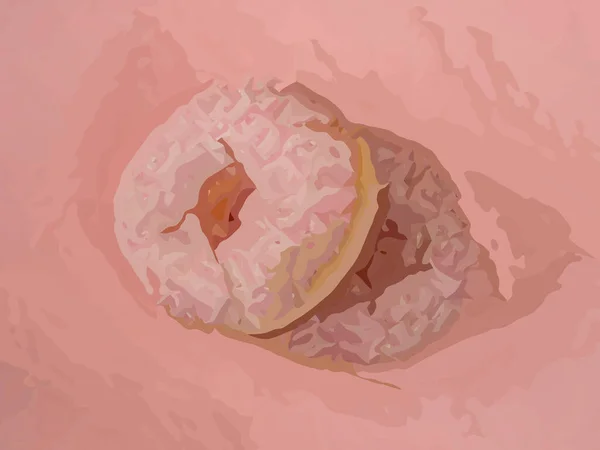 Donuts Rosados Con Salpicaduras Blancas Sobre Fondo Rosa — Foto de Stock