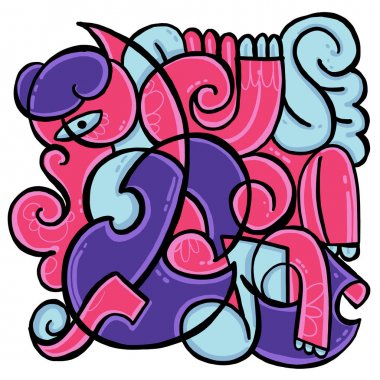 Beyaz arka planda modaya uygun doodle eğlencesi.