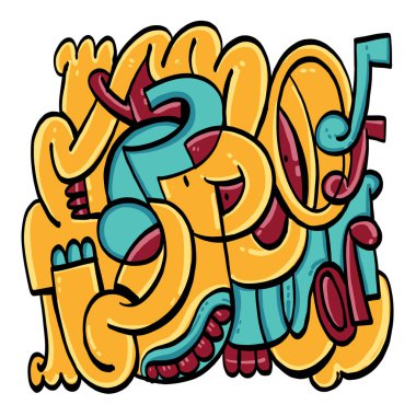 Beyaz arka planda modaya uygun doodle eğlencesi.