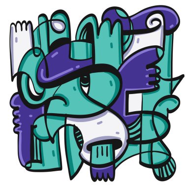 Elle çizilmiş doodle koleksiyonu.