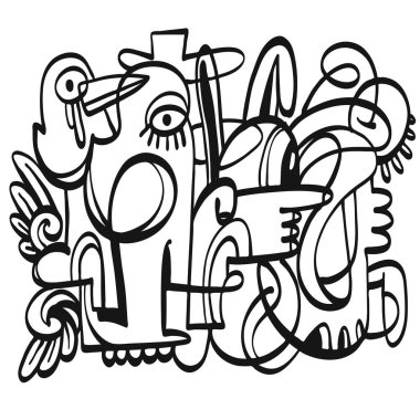 Elle çizilmiş doodle koleksiyonu.