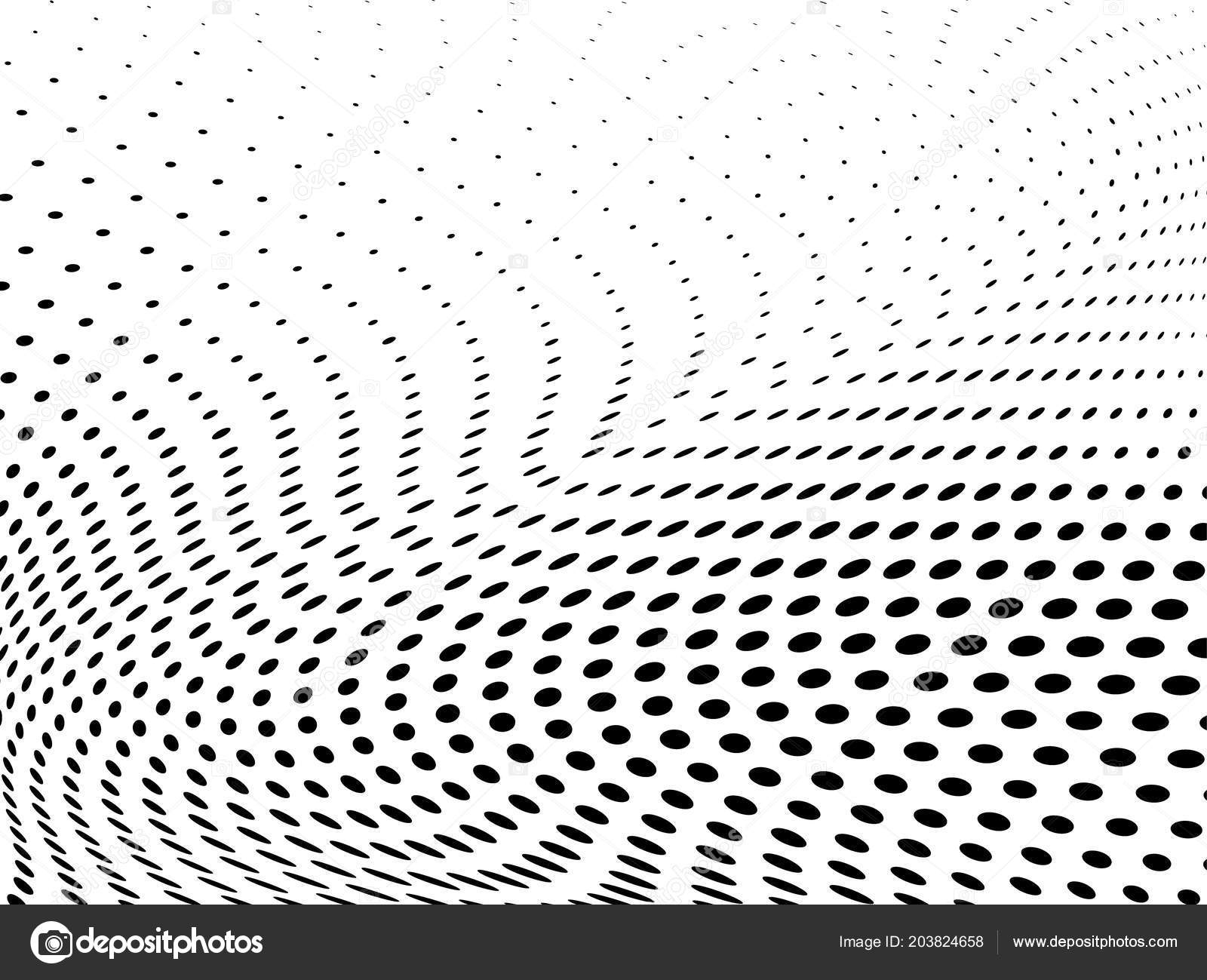Halftone wavy background. Digital gradient. Dotted pattern with circles, dots, point small scale