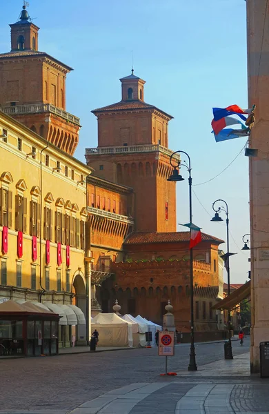 Ferrara Italien Juni 2018 View Den Historiska Centrum Ferrara Och — Stockfoto