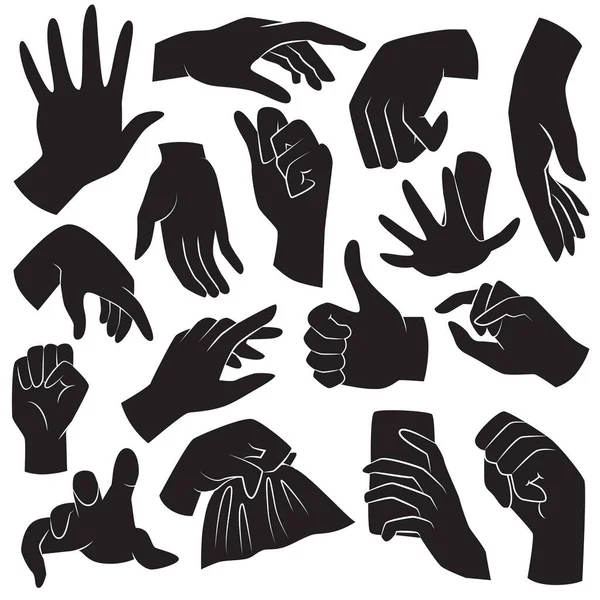 Жест Человеческой Руки Векторные Значки — стоковый вектор