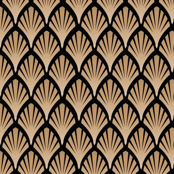 Motif Vectoriel Art Déco Doré Élégant Gatsby Textile Style Rétro — Image vectorielle