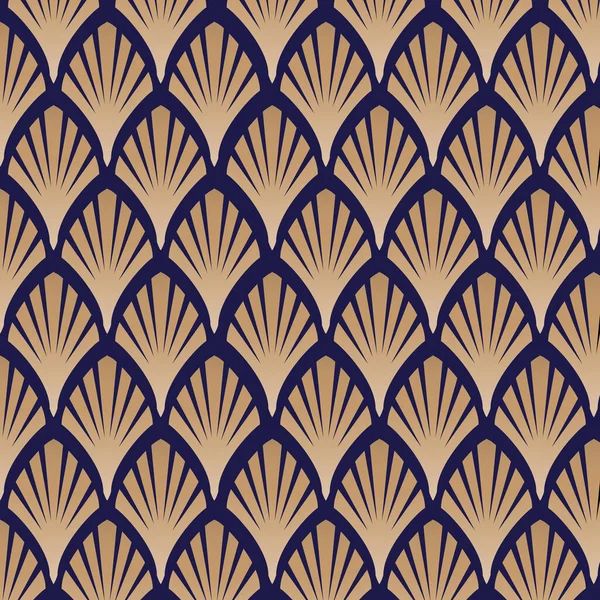 Motif Vectoriel Art Déco Doré Élégant Gatsby Textile Style Rétro — Image vectorielle