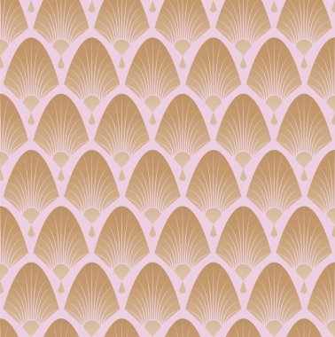 Kükreyen 20 'li yaşlarda hayranları olan zarif bir model. Art deco, harika Gatsby. Vektör deseni illüstrasyonu.