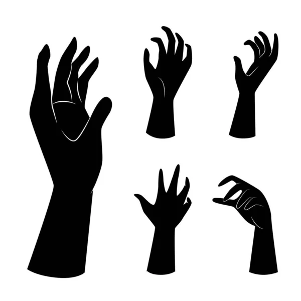 Zombie Hand Grond Geïsoleerde Vectoricoon Halloween — Stockvector