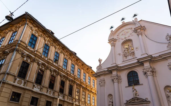 Graz Steiermark Österreich 2019 Blick Auf Kirche Und Gebäude Mit — Stockfoto