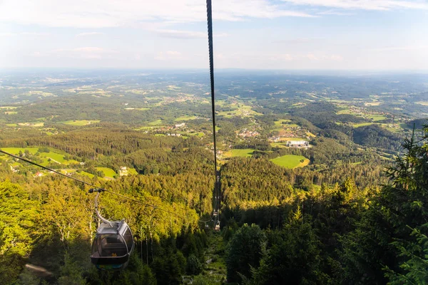 View from Gondola lift in Schockl Graz, on the way up