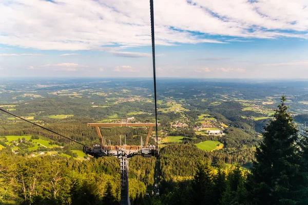 View from Gondola lift in Schockl Graz, on the way up