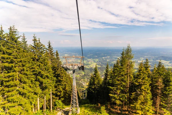 View from Gondola lift in Schockl Graz, on the way up