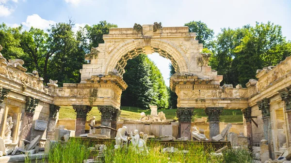 Garden fountain at Schonbrunn Palace in Vienna Stock Photo