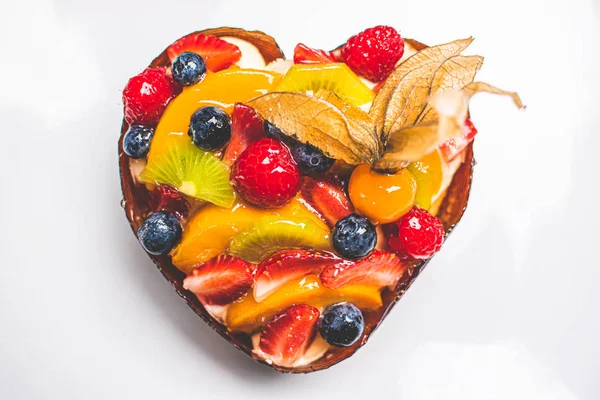 Heart shaped fruit sponge cake 2