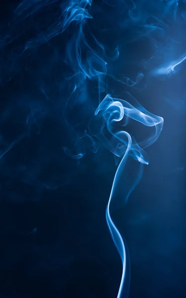 Μπλε Αφηρημένο Σχήμα Καπνού Μαύρο Φόντο Αφηρημένο Φόντο — Φωτογραφία Αρχείου