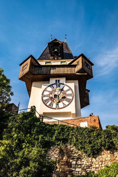 Graz Austria 2020 Torre Del Reloj Uhrturm City Famosa Estructura —  Fotos de Stock