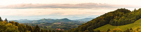 Styrian Tuscany Vineyard Panorama Outono Perto Eckberg Gamliz Styria Áustria — Fotografia de Stock