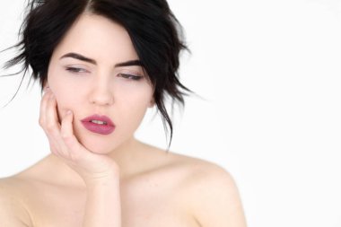 duygu yüz sıkılmış kayıtsız kadın beslenen