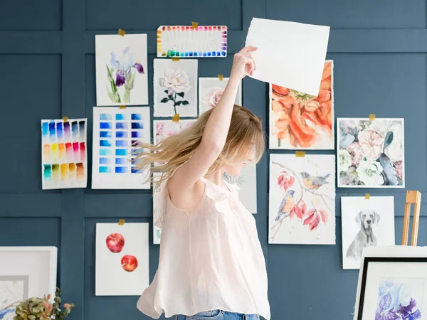 Craft room art studio creative painter workspace — Stock Photo, Image