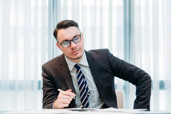 Analista de negócios trabalho escritório gerente corporativo — Fotografia de Stock