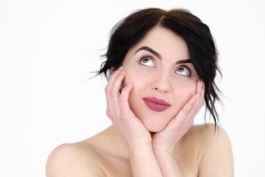 duygu mutlu gülümseyen romantik kadın yüz