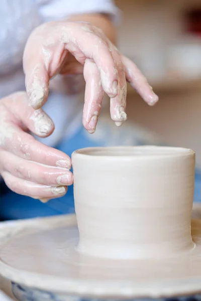 Pottery courses handmade hobby workshop clay — Stock Photo, Image