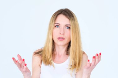 duygu yüz şaşkın kadın elleri kayıp çapraşık