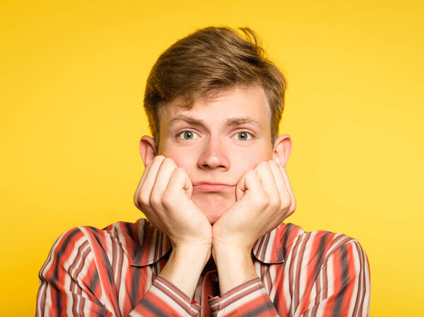 bored weariful indifferent unenthusiastic man